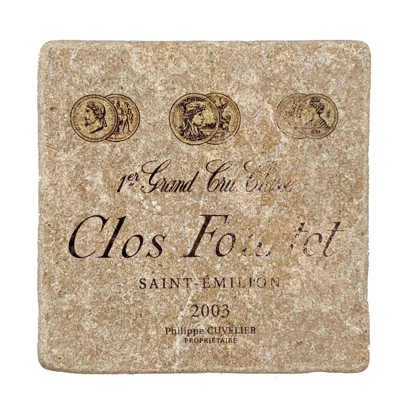 Dessous de verres en corian à l'effigie de grands châteaux Bordelais.