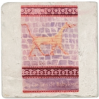 Dessous de verres en marbre Italien à l'effigie de grands domaines viticoles Français.