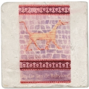 Dessous de verres en marbre Italien à l'effigie de grands domaines viticoles Français.